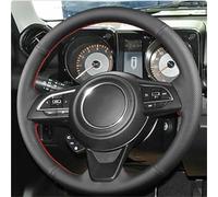 Coprivolante Auto Coprivolante Auto In Pelle Nera Antiscivolo Cucito A Mano Per Suzuki Per Jimny 2019-2024 Ricambi Volante Cover(Linea rossa)