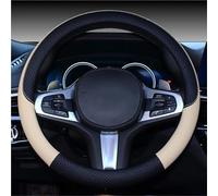 Coprivolante Auto Coprivolante Colorato Antiscivolo E Resistente Al Sudore In Pelle PU Universale 14.5-15" Adatto Per La Maggior Parte Delle Auto Custodia Volante Auto(Beige nero)