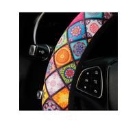 Coprivolante Auto Coprivolante Elastico Per Auto Con Blocchi Colore Realizzato In Materiale Subacqueo Non Circolare Incassato Coprivolante(Bone Pattern)