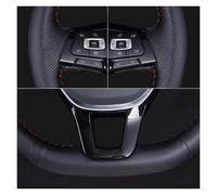 Coprivolante Auto Coprivolante Fai Da Te In Pelle Nera E Fibra Di Carbonio Per Mustang 2015 2016 2017 2018 2019 2020 2021 Copri Sterzo Macchina(Rosso)
