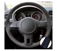 Coprivolante Auto Coprivolante In Microfibra Cucito A Mano Per Golf 6 MK6 Per Jetta Per Bora Per Polo Per Tiguan Per Touran Per Caddy Copri Sterzo Macchina(Blu)