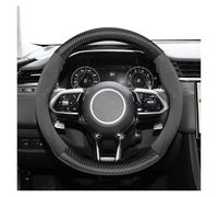 Coprivolante Auto Coprivolante In Pelle Scamosciata E Fibra Carbonio Per JAGUAR Per XF XE F-PACE E-PACE I-PACE X250 F-TYPE XJ X S-Type Copertura Volante(Nero)