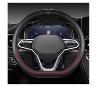 Coprivolante Auto Coprivolante Per Auto A Forma D Per VW Per Sharan Per Passat Per Caddy Per Touran Per Tiguan 2015-2021 Copri Sterzo Macchina(VINO ROSSO)