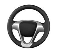 Coprivolante Auto Coprivolante Per Auto Cucito A Mano In Pelle Artificiale Nera Per Smart Per Fortwo 2009-2013 Per Smart Forjeremy 2013 Coprivolante(Nero)