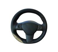 Coprivolante Auto Coprivolante Per Auto In Similpelle Nera Antiscivolo Per Modello 3 2017-2020 Coprivolante(Filo nero)