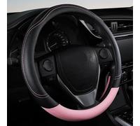 coprivolante auto Coprivolante Universale Auto In Pelle PU Tutte Stagioni Resistente All'usura E Antiscivolo(ROSA)