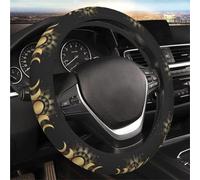 Coprivolante Auto Coprivolante Vintage Con Sole E Luna Accessori Per Auto Coprivolante Universale Da 15 Pollici(C)