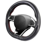 Coprivolante Auto D Shape in Ecopelle Antiscivolo, Resistente ed Elastico - Design Sportivo per Volanti 37-38 cm - Comodo e Facile da Installare (Bianco)