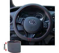 SIMONI RACING CVT/56R Coprivolante Soft Skin Red Universale in Eco-Pelle Nera microforata, cuciture in contrasto rosse, diametro 37-39 cm
