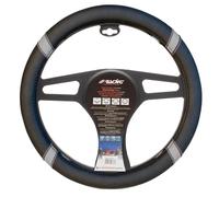 Coprivolante CROSS GREY Ecopelle Nera/Grigio Forata Volanti Ø37-39 Simoni Racing