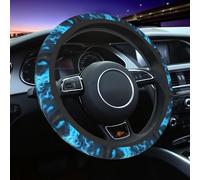 Coprivolante auto donna uomo 15 pollici elastico halloween zucca fantasma blu fiamma accessori decorazione auto SUV berline furgoni camion