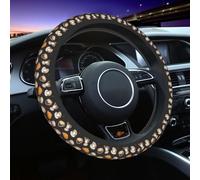 Coprivolante auto donna uomo 15 pollici elastico stampa pane caffè nero accessori decorazione auto SUV berline furgoni camion