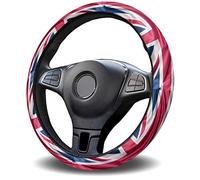 Coprivolante Auto Flags Day Regno Unito Bandiera Britannica Vintage Blu Rosso Protezione Copristerzo Morbido Donna Accessori Auto Interno Auto Coprivolanti Universale Coprivolante 38Cm