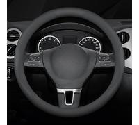 Coprivolante Auto in Pelle per Hyundai Santa Cruz 2025, Copertura di Volante Antiscivolo Traspirante Copristerzo Accessori Auto Interno,Black-O Shape