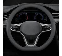 Coprivolante Auto in Pelle per Hyundai Santa Cruz 2025, Copertura di Volante Antiscivolo Traspirante Copristerzo Accessori Auto Interno,Black-D Shape