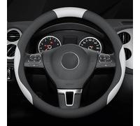 Coprivolante Auto in Pelle per Toyota Auris Aygo Aygo X C-HR Corolla Corolla Cross Hilux, Copertura di Volante Antiscivolo Traspirante Copristerzo Accessori Auto Interno,Black-White-O Shape