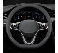 Coprivolante Auto in Pelle per Toyota Auris Aygo Aygo X C-HR Corolla Corolla Cross Hilux, Copertura di Volante Antiscivolo Traspirante Copristerzo Accessori Auto Interno,Black-Line-D Shape