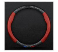 Coprivolante Auto Per Benz Per GLE 350 450 Coupé Coprivolante Per Auto Speciale Modello Installazione A Mani Libere Copri Pomello Del Cambio Per Automobile((Red round) carbon fiber)