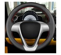 Coprivolante Auto Per Benz Per Smart Per Fortwo 2009 2010 2011 2012 2013 Per Smart FAI DA TE Copertura Volante Dell'automobile Dell'involucro Treccia Di Pelle Artificiale Coprivolanti(Red Blue Thread)