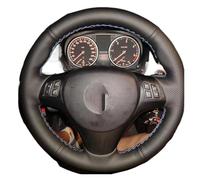 Coprivolante Auto Per BMW E81 E90 Pack Sport M3 E91 E92 E93 E87 E82 E88 X1 E84 Volante Auto In Pelle PU Nera Intrecciata Con Rivestimento In Morbida Pelle(Red thread)