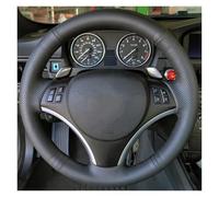 Coprivolante Auto Per BMW Serie 1 E81 E82 E87 E88 Serie 3 E90 E91 E92 Interni auto Volante Copriauto Avvolgente Coprivolante in pelle Copertura Volante(Black thread)