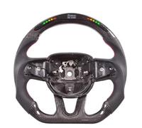 Coprivolante Auto Per Dodge Per Challenger Per Charger 2015-2023 Montaggio Della Base Del Volante In Fibra Di Carbonio A LED(Style 02 LED)