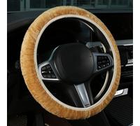 Coprivolante Auto per Dodge Viper Dart RAM Caliber Nitro Avenger Journey, Copertura Volante Peluche Inverno Caldo, Confortevole Elastica Copristerzo, Accessori Auto,Beige