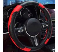Coprivolante Auto per Fiat 600 (187) 2005 2006 2007 2008 2009 2010, Coprivolante Pelle Traspirante Antiscivolo Comfort Protezione Accessori Auto, red