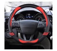 Coprivolante Auto Per Focus 3 2015-2018 Per Kuga 2016-2019 Per Escape Per C-MAX Per Ecosport 2018-2019 Coprivolante In Similpelle Per Auto Copertura Volante(Rosso)