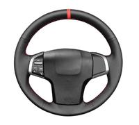 Coprivolante Auto Per Isuzu Per D-Max Per MU-X 2013-2020 Coprivolante Per Auto In Pelle Intrecciata Antiscivolo Cucito A Mano(Filo nero)