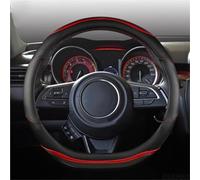 Coprivolante Auto per Suzuki per Swift 2017-2021 Coprivolante Auto in Microfibra E Pelle + Accessori Auto in Fibra Carbonio Copri Volante(Rosso)