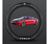 Coprivolante Auto per Tesla Model 3 Highland 2024 Accessori Auto In Pelle Scamosciata Tutte Le Stagioni Ultra Sottile Antiscivolo,leather-CarbonFiber