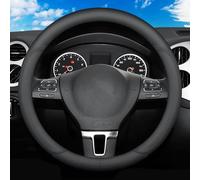 ZXCVDF Coprivolante Auto per Toyota Yaris Cross MXP I 2021-2024,Antiscivolo Pelle Microfibra Coprivolante Traspirante Coprivolante 37-38cm/15'' Accessori Auto Interno,Black-1-Round Type