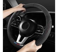 Coprivolante Auto per Volkswagen Golf 8 2019-2026 | Coprivolante Auto Universale da 38cm, Similpelle Scamosciata, Antiscivolo, Traspirante, Assorbente del Sudore