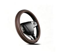 Coprivolante Auto per Volvo V60/V90 Cross Country,Brown | Pelle in Microfibra,Taglia Universale 37-38 cm,Design Perforato,Superficie Antiscivolo,Cuciture Uniformi,Bordo Decorativo