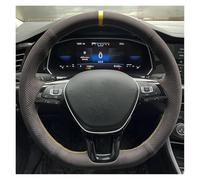 Coprivolante Auto Per VW Per Golf 7 Mk7 Per Polo Per Jetta Per Passat B8 Coprivolante Per Auto Coprivolante In Pelle Scamosciata Fai Da Te Cucito A Mano(Gray Thread)
