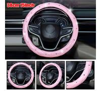 Coprivolante auto rosa deluxe 38 cm15 pollici strass design impreziosito
