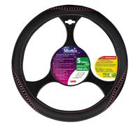 Coprivolante auto universale 35-37cm in similpelle con cristalli rosa