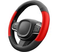 Coprivolante Auto Universale Nero Rosso in Finta Pelle | Copertura Di Volante Di