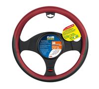 Coprivolante auto universale similpelle traforata traspirante nero/rosso 37-39cm