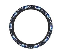 Coprivolante blu a righe con stelle e teschio, antiscivolo, per tutte le stagioni, comodo, accessorio per auto