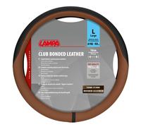 Lampa Club, coprivolante in vero cuoio e skeentex - L - Ø 46/48 cm - Marrone
