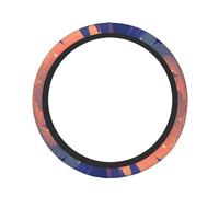 Coprivolante colorato retrò a tema spaziale donne uomini in microfibra elasticizzato coprivolante auto antiscivolo universale 15 pollici per accessori interni auto