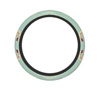 Coprivolante con due cigni simmetrici sulla superficie del lago, 38,1 cm, universale, antiscivolo, elastico, traspirante, in gomma morbida, coprivolante per auto.