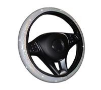 Coprivolante con glitter, universale, antiscivolo, colorato, per auto, per donne, ragazze, accessori per auto, colore bianco