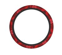 Coprivolante con stampa a spirale, motivo floreale rosso, facile installazione, accessorio per interni auto e camion