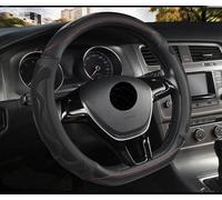 Coprivolante con taglio a D - D traspirante antiscivolo in pelle microfibra con fondo piatto a forma di D 14,5"-15" (nero)
