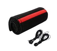 coprivolante Copertura Coprivolante per auto in PU scamosciata nera con treccia rossa, diametro universale 15 pollici/38 cm, accessori per