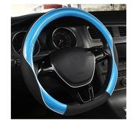 Coprivolante Coprivolante Per Auto 38CM Coprivolante Sportivo Antiscivolo Resistente All'usura Che Assorbe Il Sudore Pelle Fibra Carbonio Volante Dell'auto(BLUE D SHAPE)