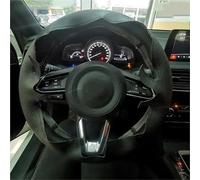 Coprivolante Coprivolante per auto in microfibra cucito a mano per Mazda 2017 2018 per Mazda CX-5 2017-2020 Accessori(Filo nero)